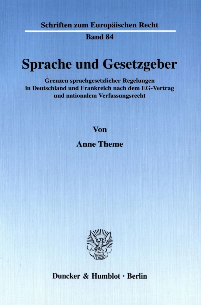 Sprache und Gesetzgeber. main product photo