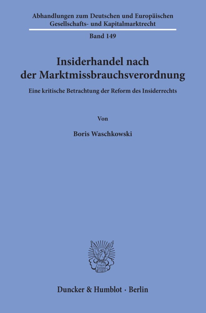 Insiderhandel nach der Marktmissbrauchsverordnung. main product photo