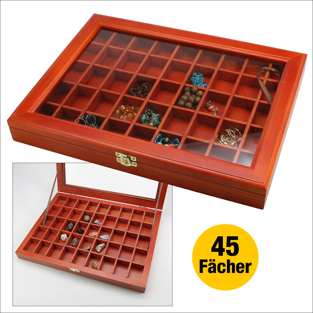 Vitrine aus Holz mit 45 Fächern main product photo