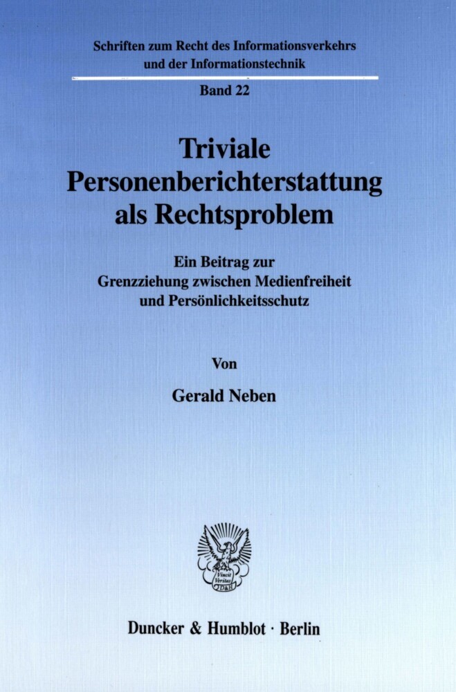 Triviale Personenberichterstattung als Rechtsproblem. main product photo