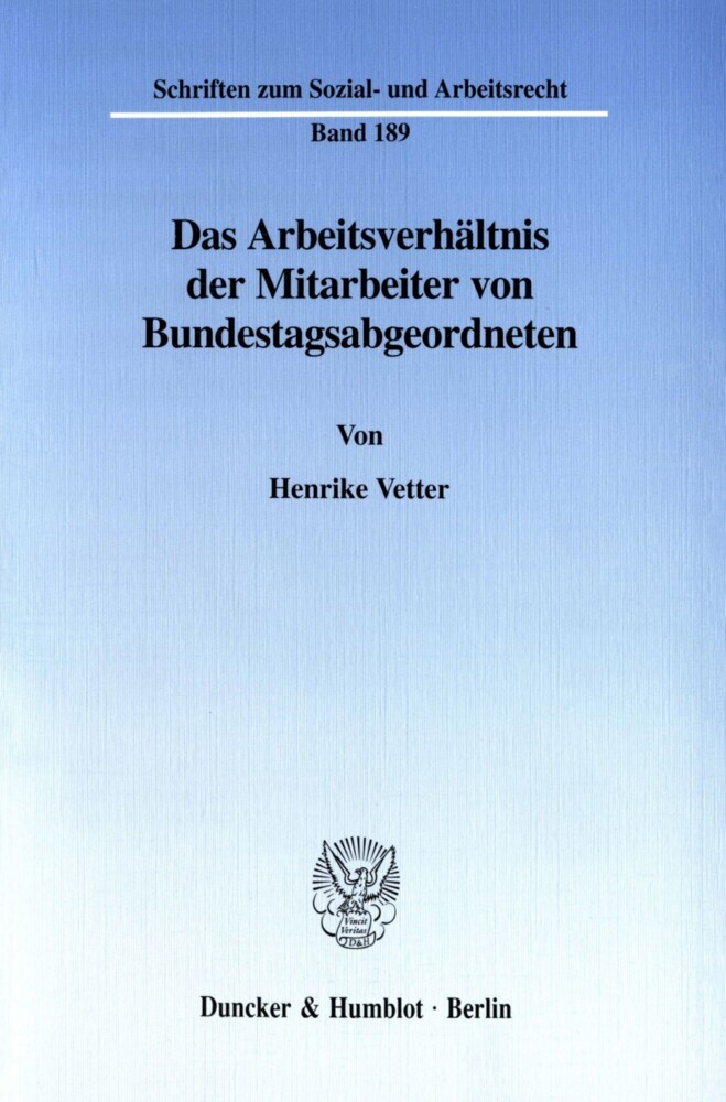 Das Arbeitsverhältnis der Mitarbeiter von Bundestagsabgeordneten. main product photo