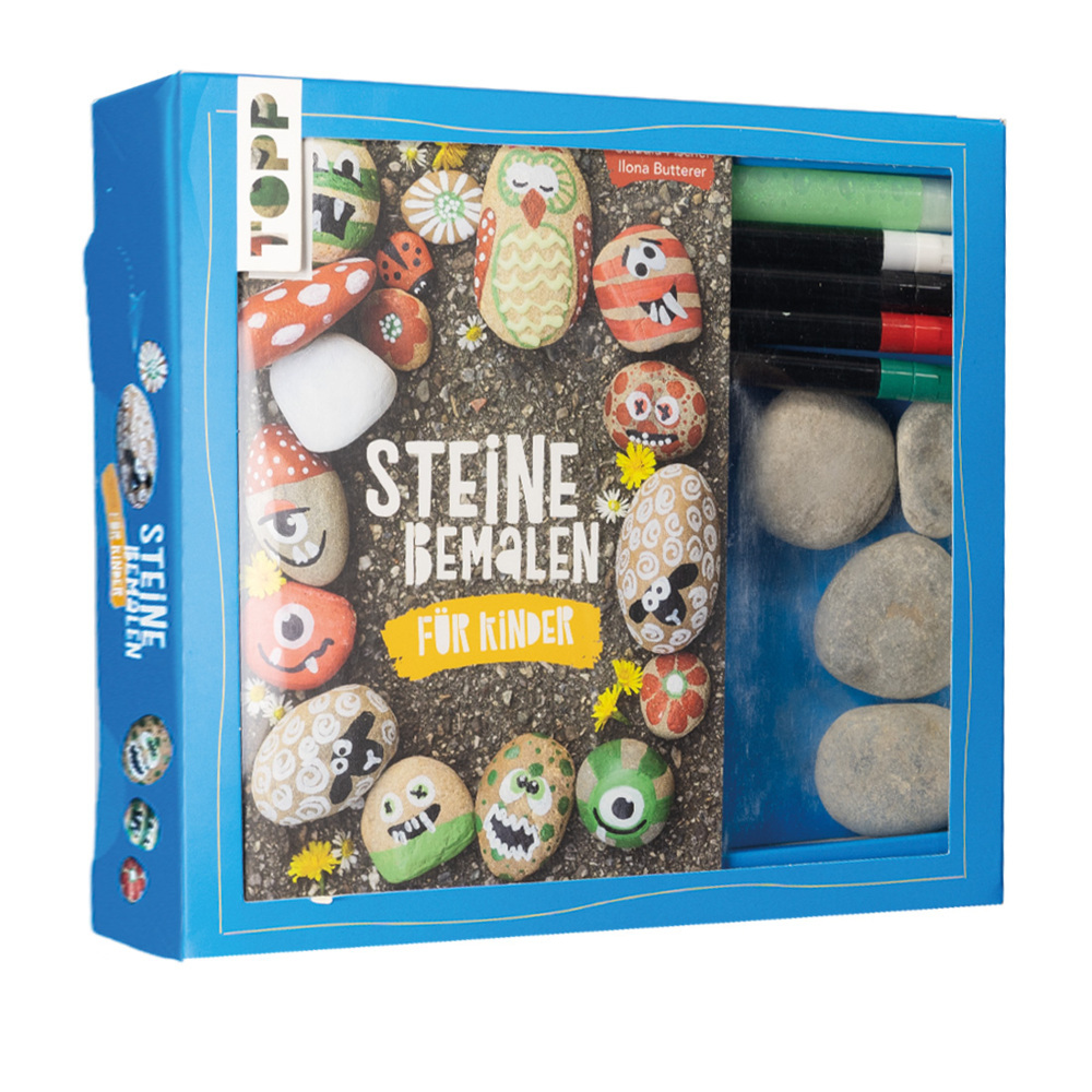 Kreativ-Set Steine bemalen für Kinder (Buch + Material) main product photo