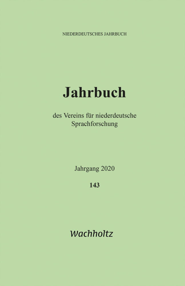 Niederdeutsches Jahrbuch 143 (2020) main product photo