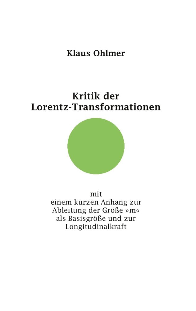 Kritik der Lorentz-Transformationen main product photo
