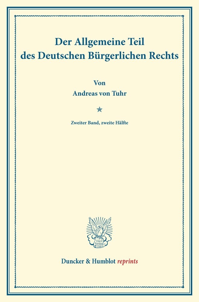 Der Allgemeine Teil des Deutschen Bürgerlichen Rechts. main product photo