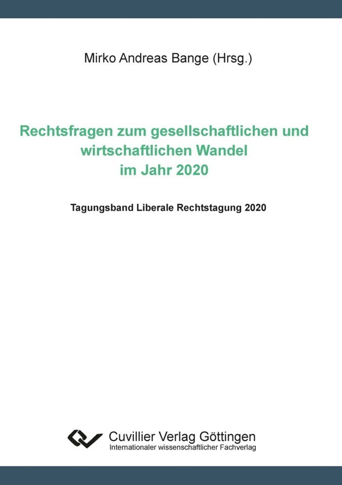 Rechtsfragen zum gesellschaftlichen und und wirtschaftlichen Wandel im Jahr 2020 main product photo