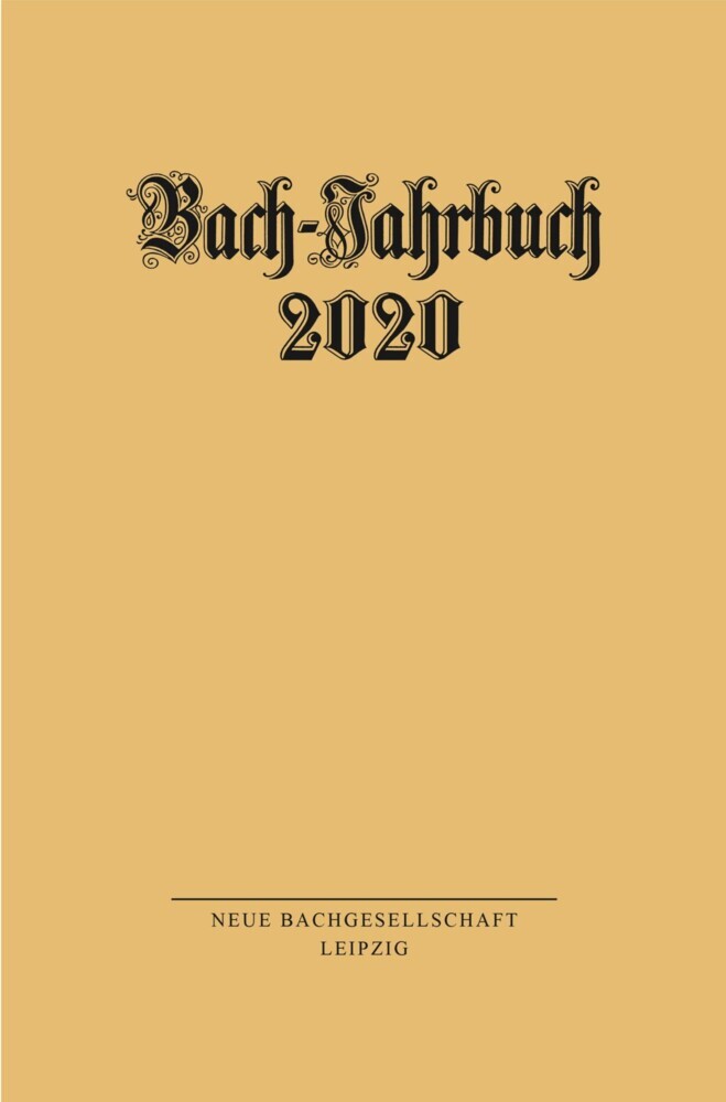 Bach-Jahrbuch 2020 main product photo