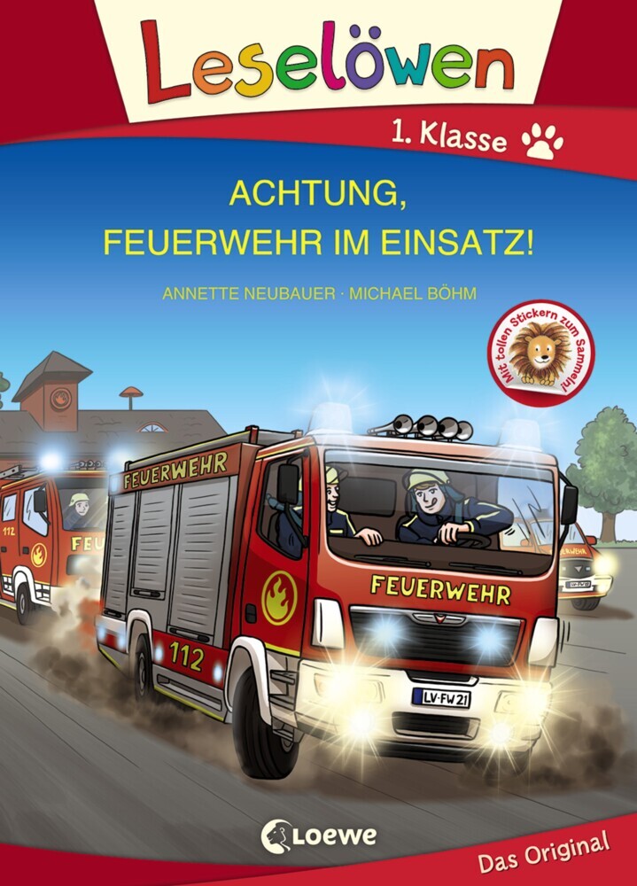 Leselöwen 1. Klasse - Achtung, Feuerwehr im Einsatz! (Großbuchstabenausgabe) main product photo