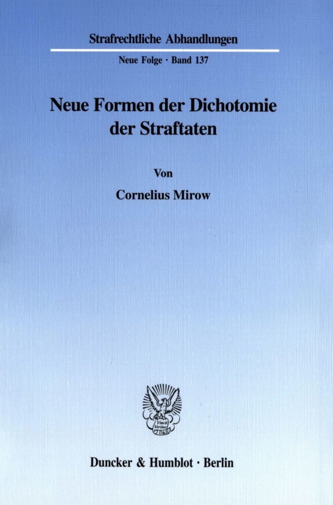 Neue Formen der Dichotomie der Straftaten. main product photo