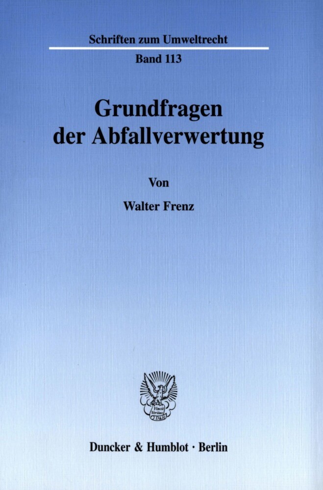 Grundfragen der Abfallverwertung. main product photo