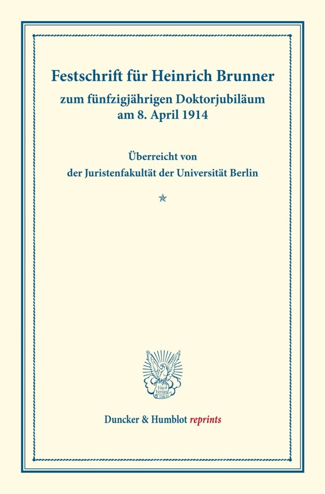 Festschrift für Heinrich Brunner main product photo