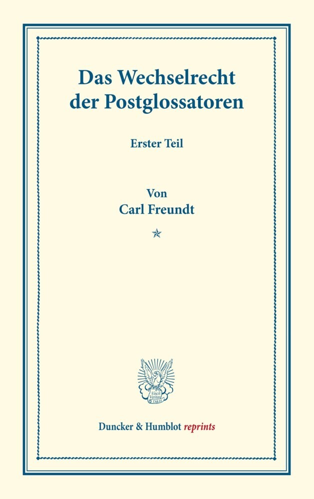 Das Wechselrecht der Postglossatoren. main product photo