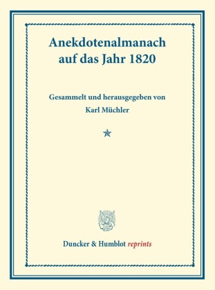 Anekdotenalmanach auf das Jahr 1820.
