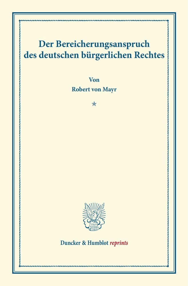 Der Bereicherungsanspruch main product photo
