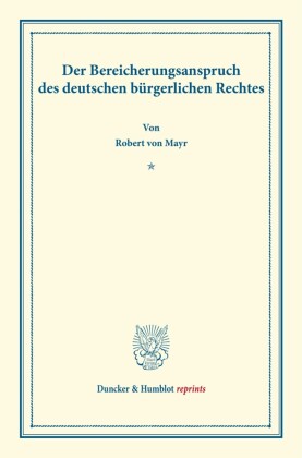 Der Bereicherungsanspruch