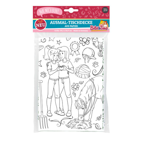 Mal Mich Bunt Ausmal-Tischdecke aus Papier, Motiv Bibi und Tina main product photo