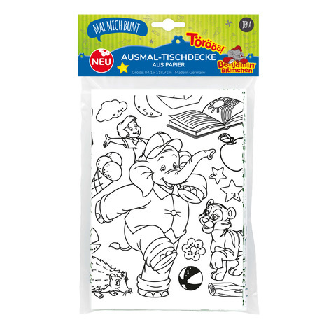 Mal Mich Bunt Ausmal-Tischdecke aus Papier, Motiv Benjamin Blümchen main product photo