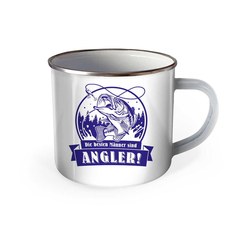 Trötsch Emaille Becher die beste Männer sind Angler main product photo