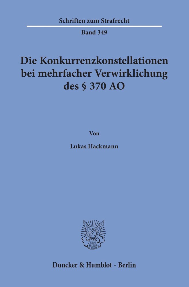 Die Konkurrenzkonstellationen bei mehrfacher Verwirklichung des 370 AO. main product photo
