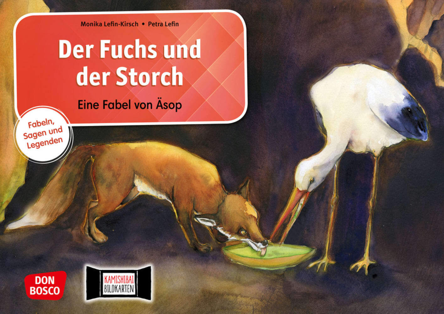 Der Fuchs und der Storch. Eine Fabel von Äsop. Kamishibai Bildkartenset. main product photo