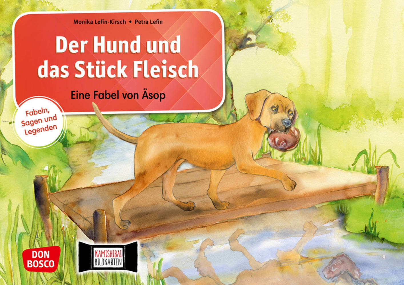 Der Hund und das Stück Fleisch. Eine Fabel von Äsop. Kamishibai Bildkartenset. main product photo