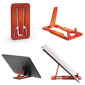 Flexistand Pro (Red Dots) - flexibler Tablethalter - für alle Handys und Tablets - superflach - stufenlos verstellbar - hochkant und quer - passt in jede Tasche - ideal für unterwegs