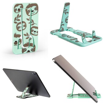 Flexistand Pro (Faultier) - flexibler Tablethalter - für alle Handys und Tablets - superflach - stufenlos verstellbar - hochkant und quer - passt in jede Tasche - ideal für unterwegs