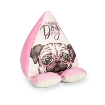 Plusheez Handykissen (Hund) - pink - Handyhalter - Aufsteller für Handys, Mini-Tablets und E-Reader - Passend für alle Handys - Mit Mikrofaserfläche zum Reinigen von Displays