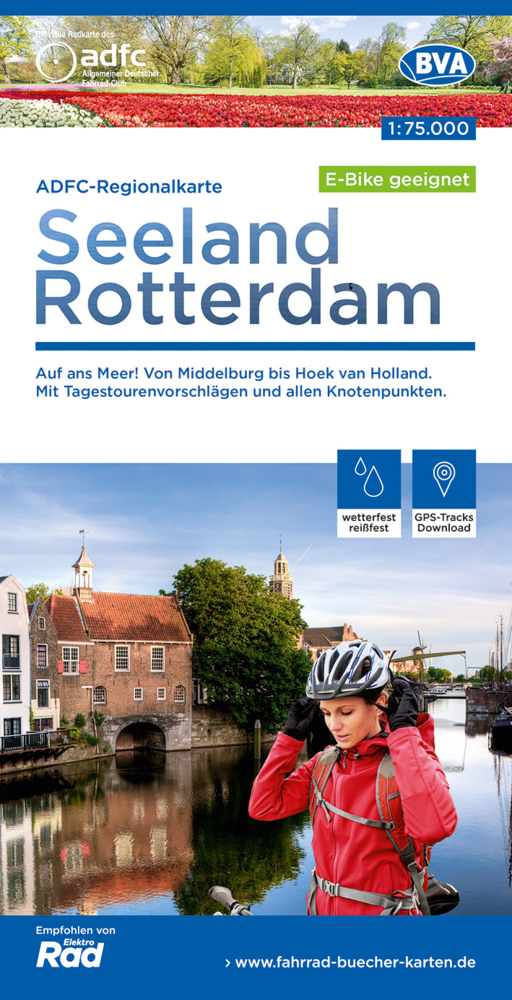 ADFC-Regionalkarte Seeland Rotterdam 1:75.000, reiß- und wetterfest, GPS-Tracks Download - E-Bike geeignet main product photo
