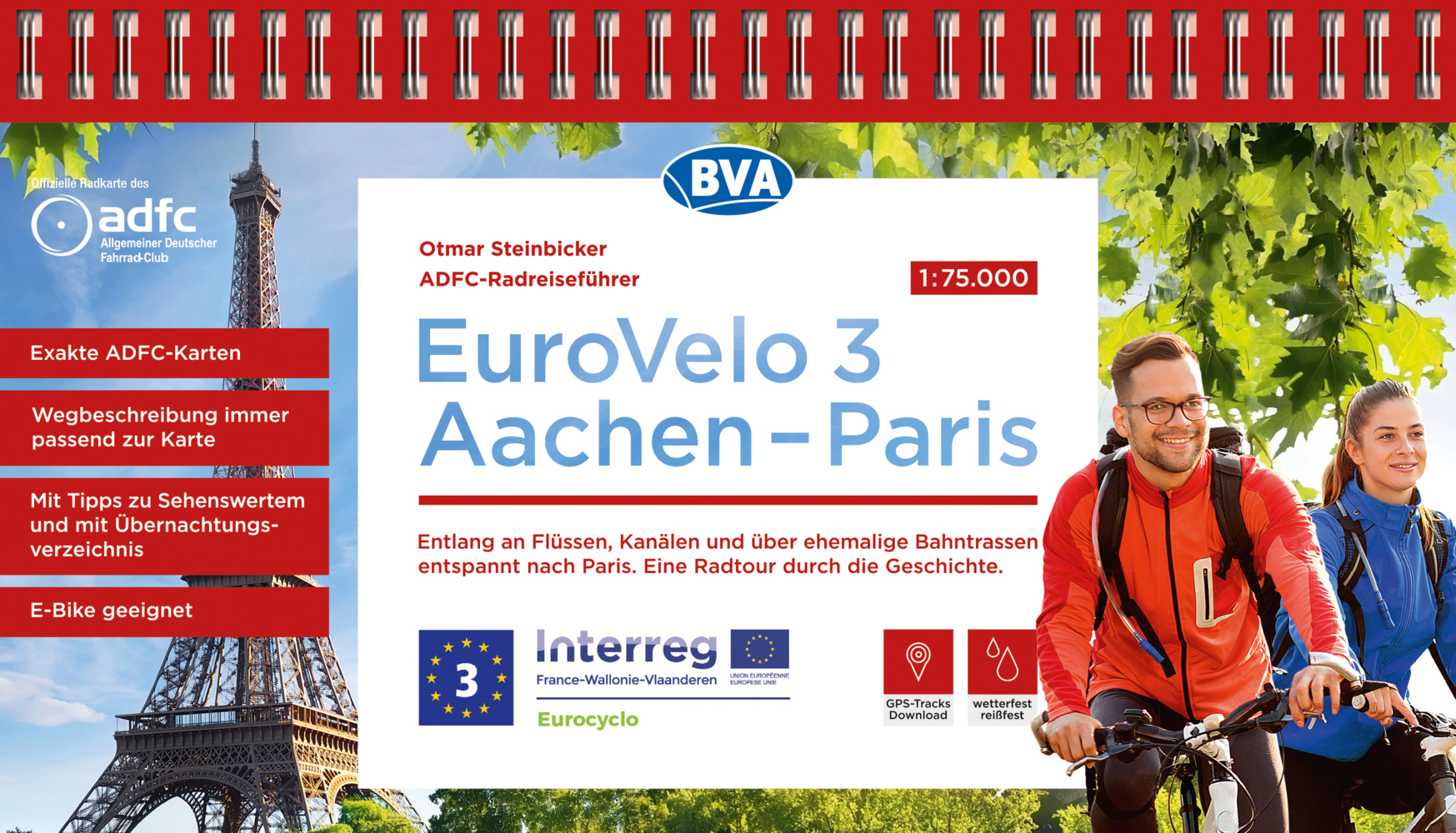 ADFC-Radreiseführer Eurovelo 3 Aachen - Paris, 1:75.000, wetter- und reißfest, GPS-Tracks zum Download, E-Bike geeignet main product photo