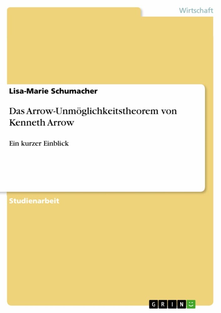 Das Arrow-Unmöglichkeitstheorem von Kenneth Arrow main product photo