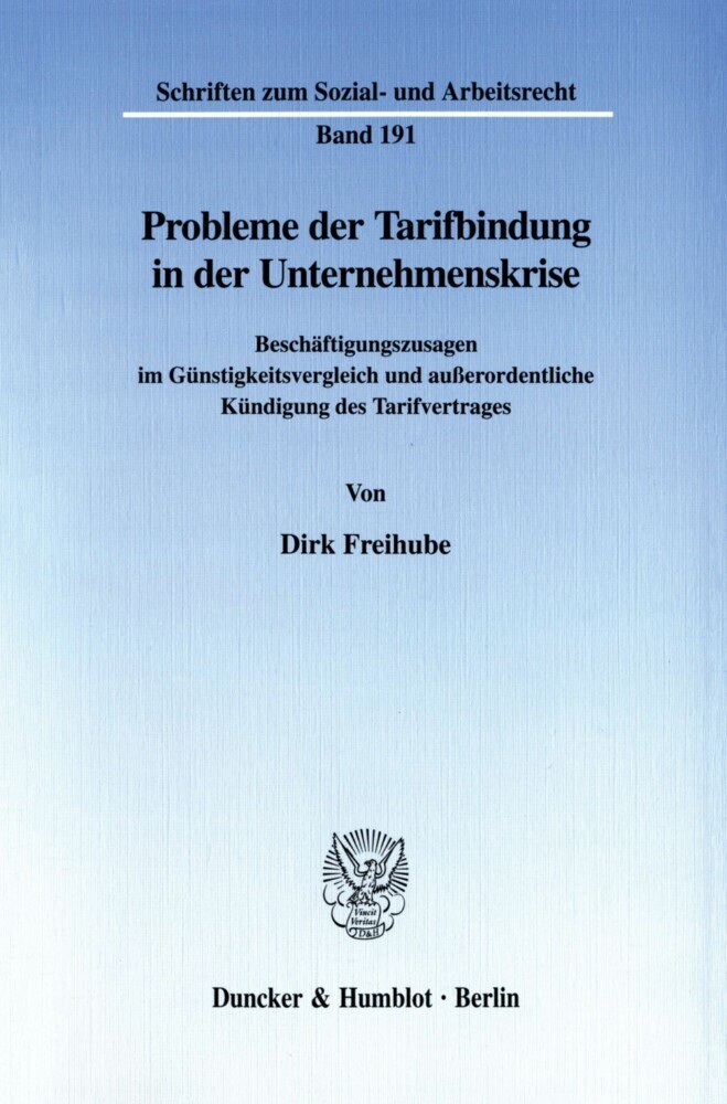 Probleme der Tarifbindung in der Unternehmenskrise. main product photo