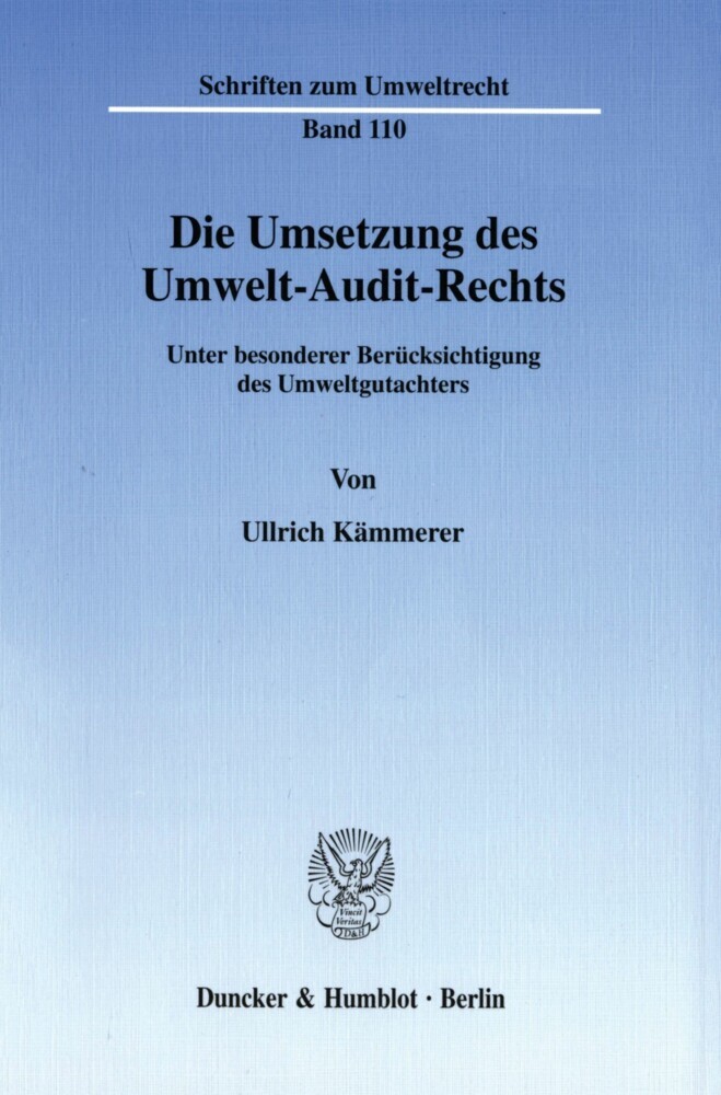 Die Umsetzung des Umwelt-Audit-Rechts. main product photo