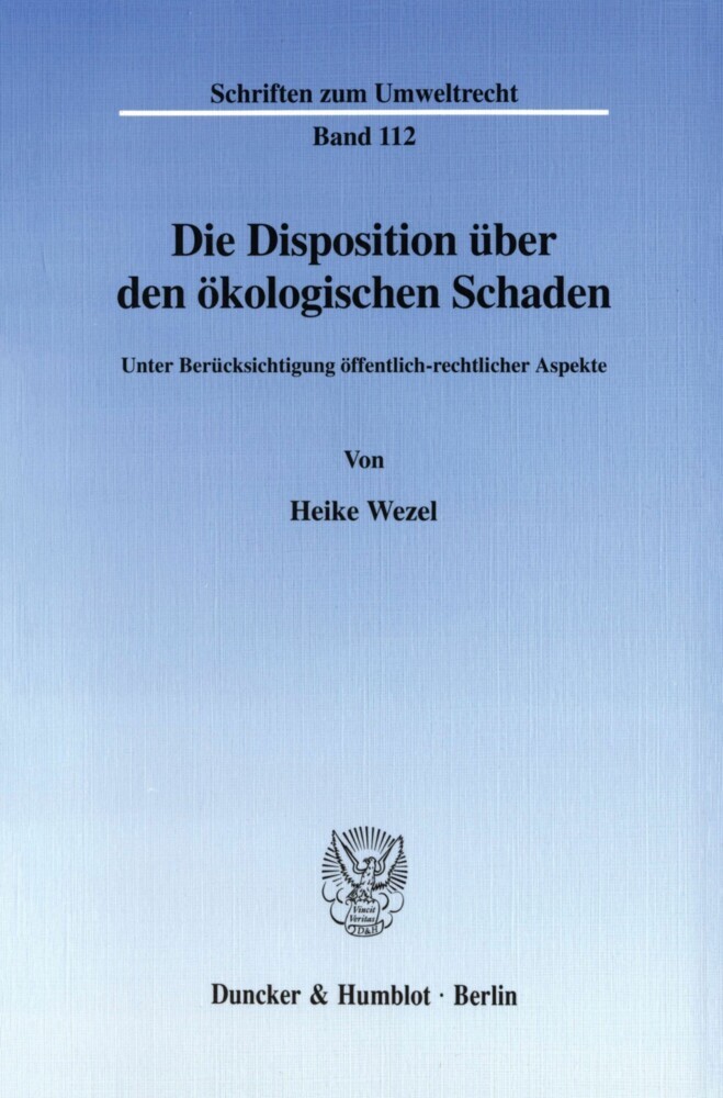 Die Disposition über den ökologischen Schaden. main product photo