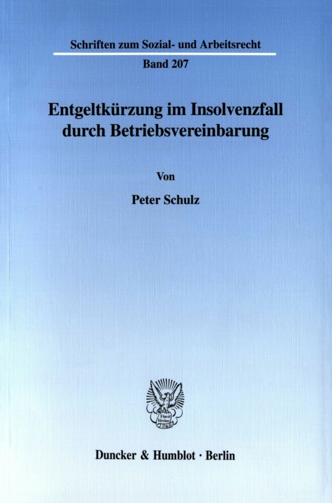 Entgeltkürzung im Insolvenzfall durch Betriebsvereinbarung. main product photo
