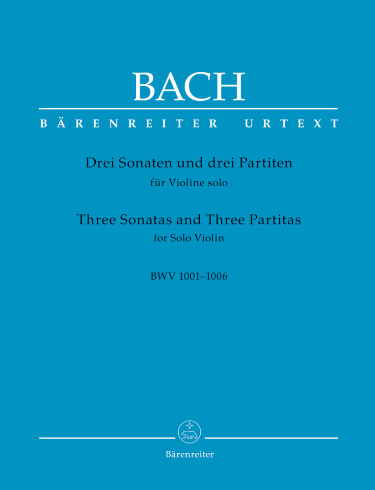 Drei Sonaten und drei Partiten für Violine solo BWV 1001-1006 (Urtext der NBArev), Spielpartitur, Urtextausgabe, Sammelband main product photo
