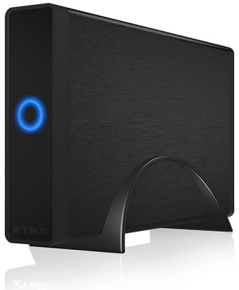 RAIDSONIC ICY BOX Gehäuse für 3,5" SATA HDD zu Type-C- USB 3.1, 10 Gbit/s, Type-C zu Type-C Kabel, schwarz
