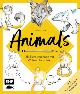 Animals - 25 Tiere zeichnen mit Watercolor-Effekt