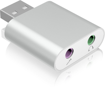 RAIDSONIC ICY BOX USB zu Mikrofon und Kopfhörer Adapter