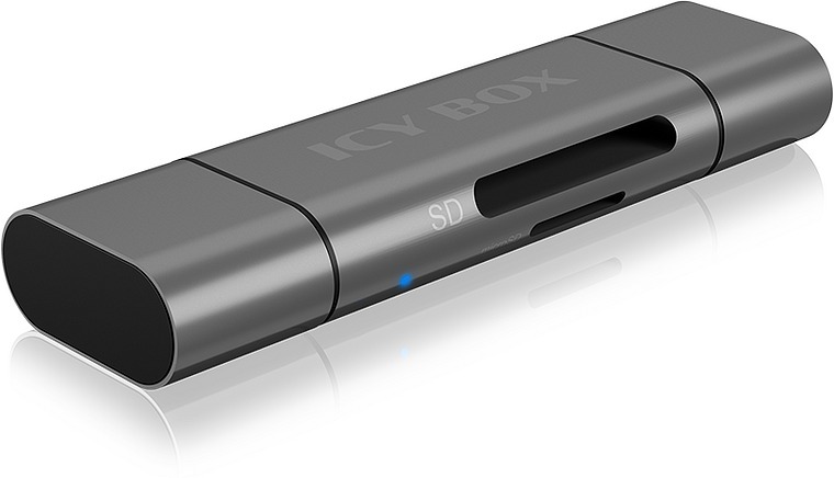 RAIDSONIC ICY BOX SD/MicroSD USB 3.0 Card Reader mit Type-C/-A/microB und OTG main product photo