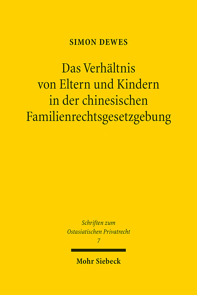 Das Verhältnis von Eltern und Kindern in der chinesischen Familienrechtsgesetzgebung main product photo