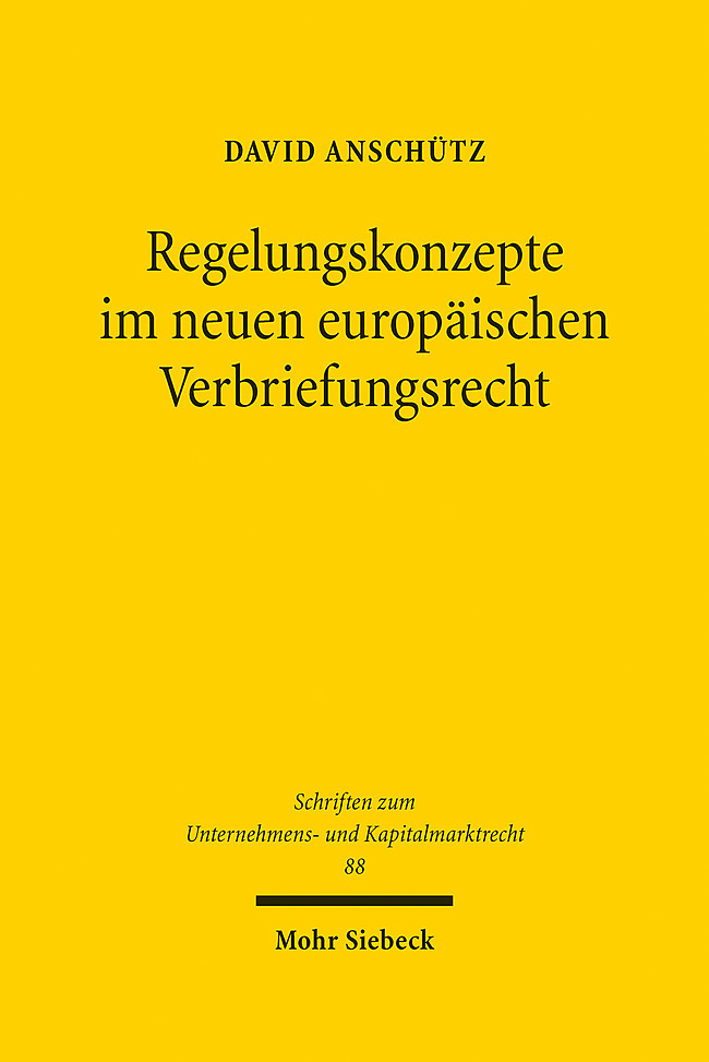 Regelungskonzepte im neuen europäischen Verbriefungsrecht main product photo