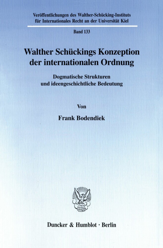 Walther Schückings Konzeption der internationalen Ordnung. main product photo