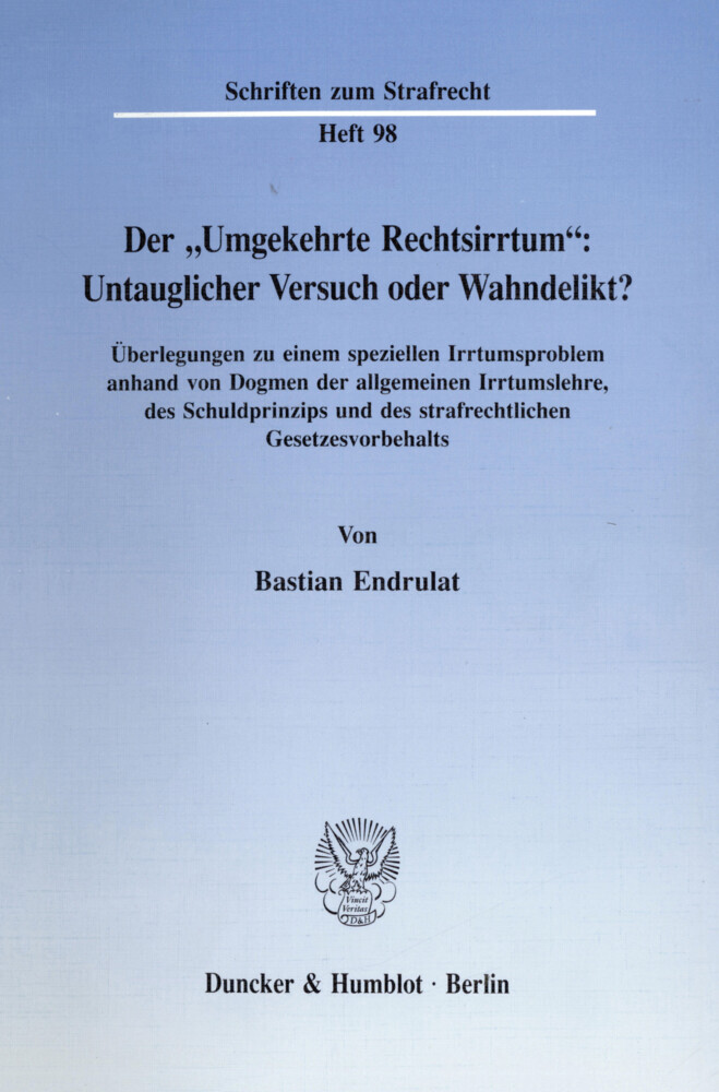 Der »Umgekehrte Rechtsirrtum«: main product photo