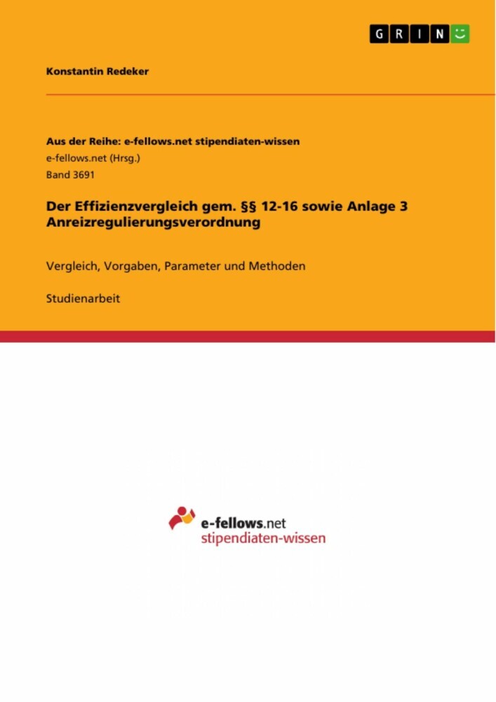 Der Effizienzvergleich gem. 12-16 sowie Anlage 3 Anreizregulierungsverordnung main product photo