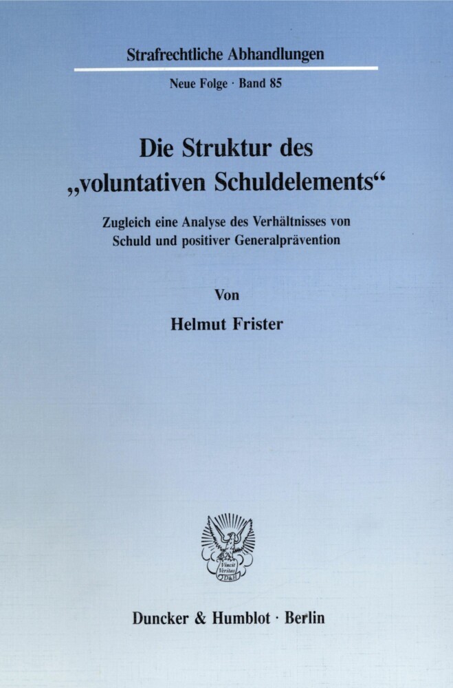 Die Struktur des »voluntativen Schuldelements«. main product photo