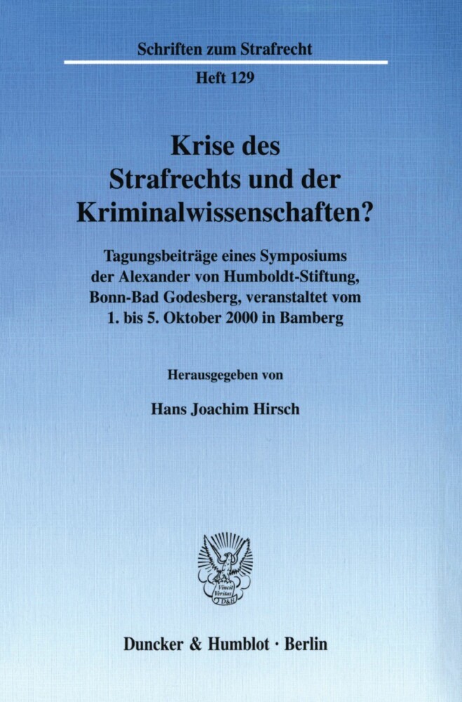 Krise des Strafrechts und der Kriminalwissenschaften? main product photo