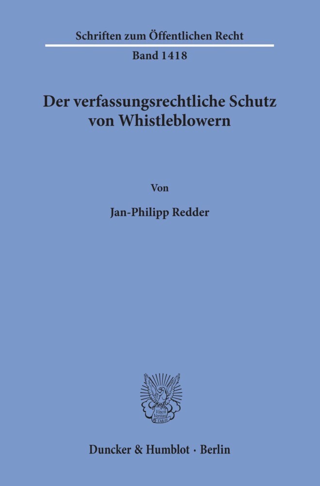 Der verfassungsrechtliche Schutz von Whistleblowern. main product photo