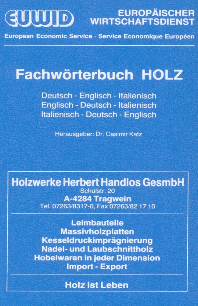 Fachwörterbuch HOLZ. main product photo