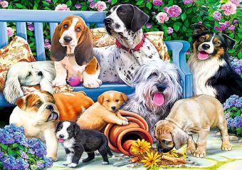 Hunde im Garten (Puzzle)